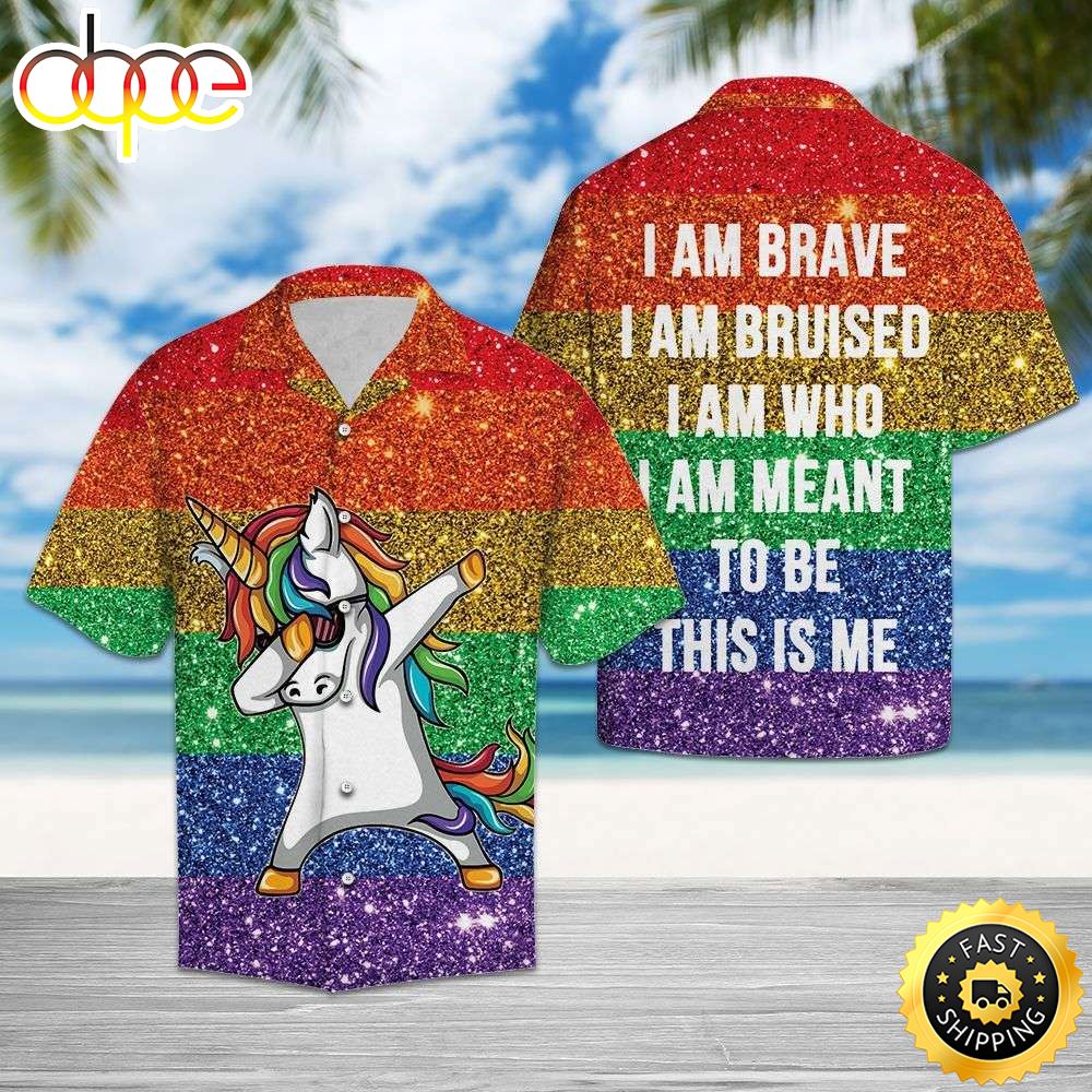 Unicorn I Am Meant To Be This Is Me LGBT Hawaiian Shirt Xethzv