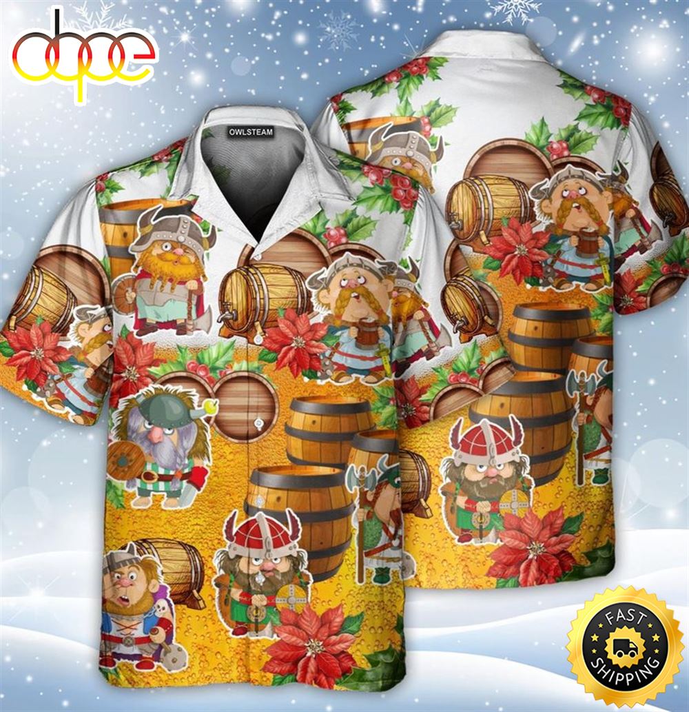 Viking Lover Beer Funny Christmas Hawaiian Shirt Gdfp7p
