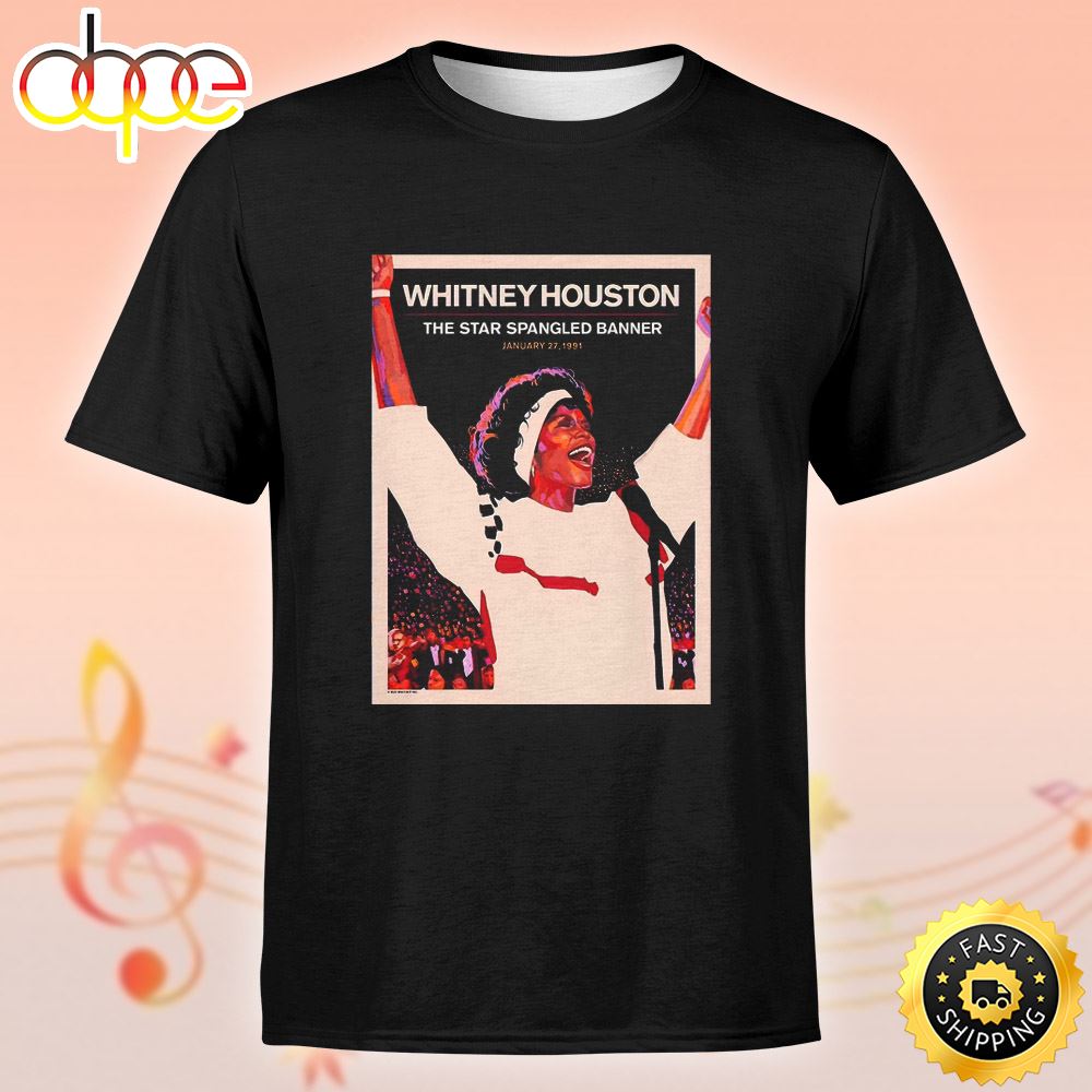 Vintage Whitney Houston Super Bowl T Shirt 