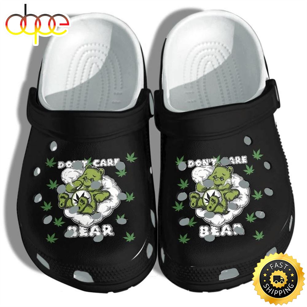 Weed Bear Funny High Smoke Shoes Crocs Do Not Care Anything Croc Clog Hippie For Men Women R0lqy2