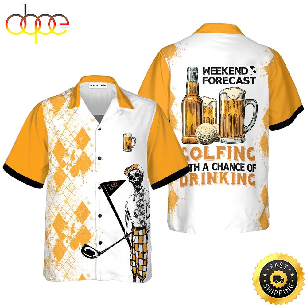 Weekend Forecast Beer And Golf Hawaiian Golf Shirt For Sport Lovers In Summer Kcmhjv