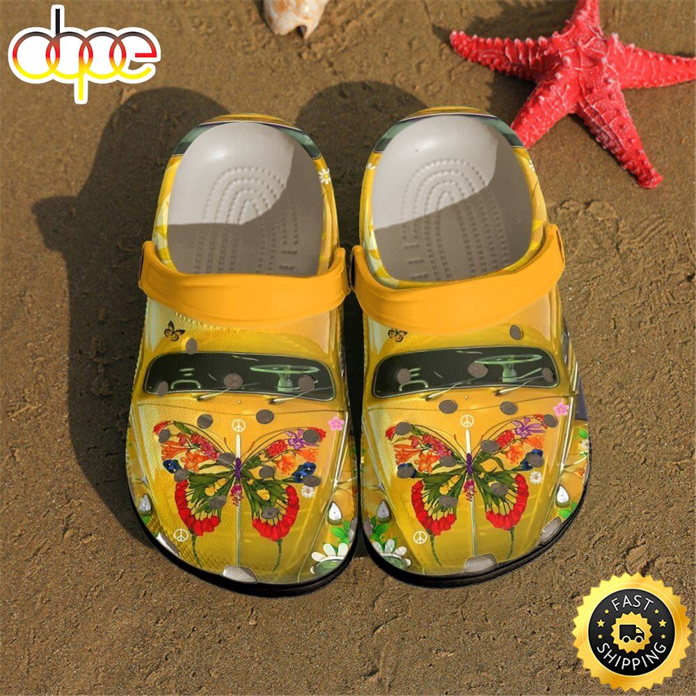 Yellow Car Hippie Clog Crocs Comfortablefashion Style Comfortable For Women Men Ytm1va