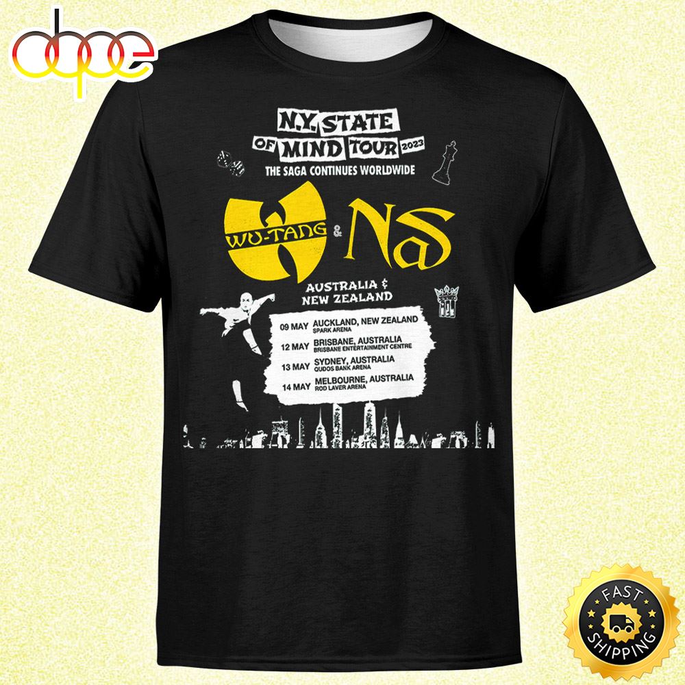 Wutang And Nas N.Y State Of Mind Tour 2023 Australia & New Zealand Unisex Tshirt