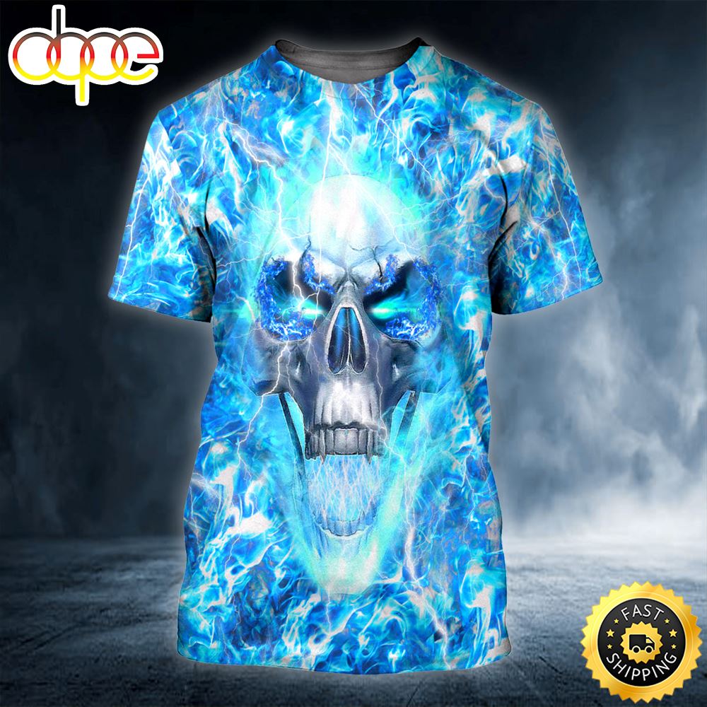 Ice Face Skull Horror Skull 3D Shirt All Over Print T-shirt