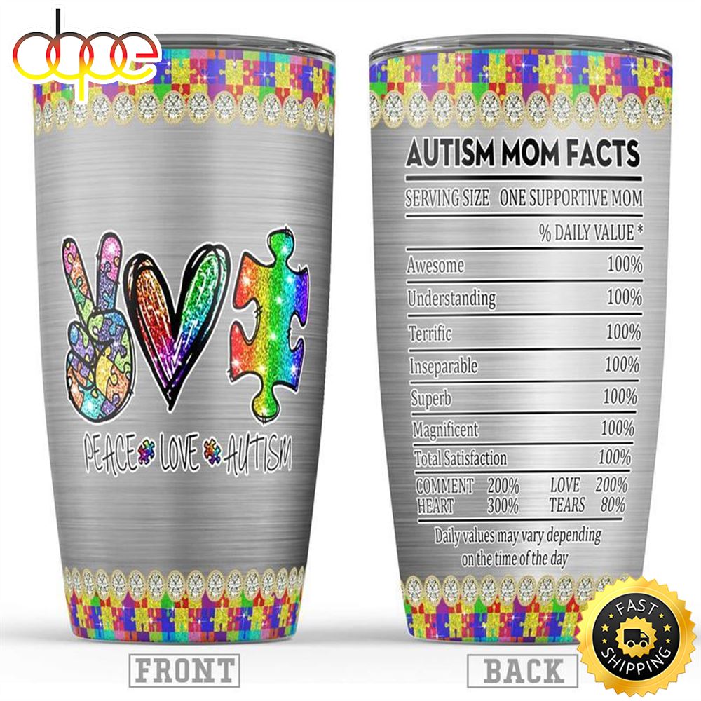 Autism Mom Stainless Steel Tumbler Cup Ojda1v