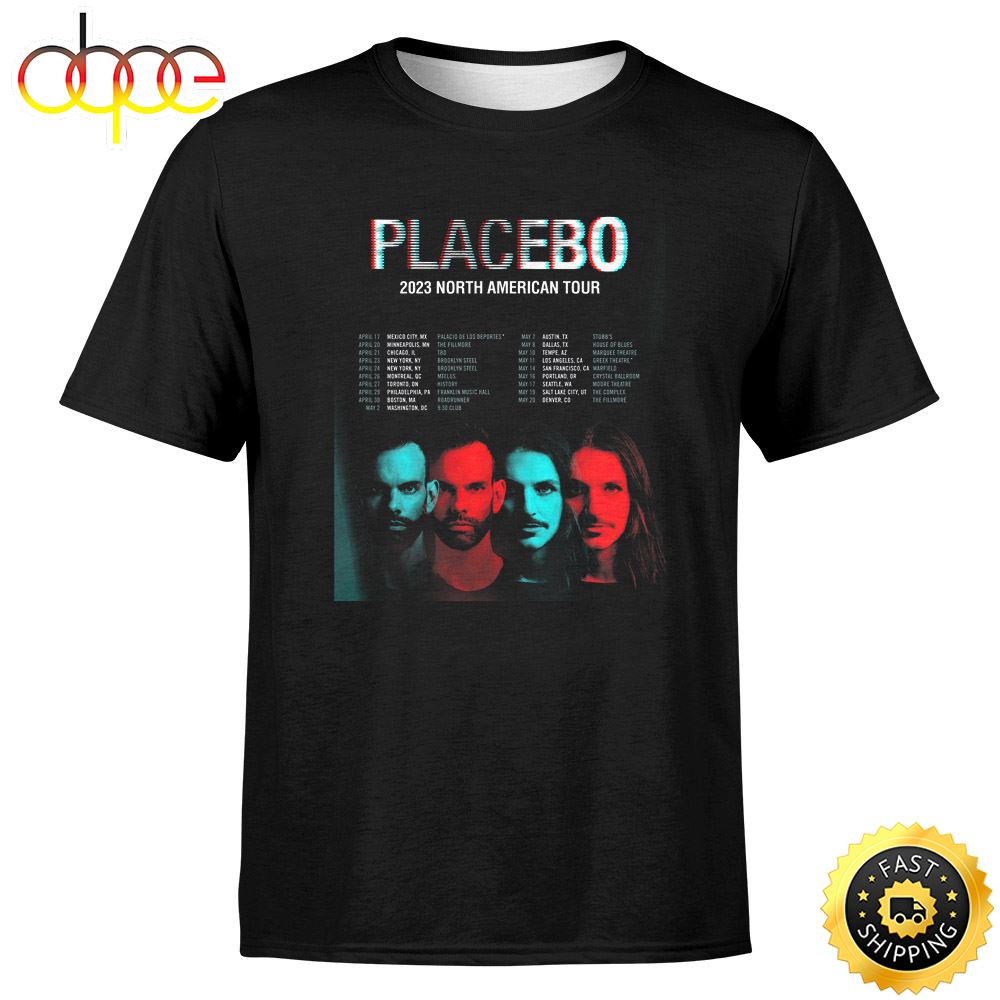 Band In The Usa Placebo Unveil Rebooted 2023 North American Tour T Shirt Fkudf0
