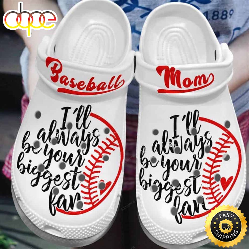 Baseball Mom Shoes Crocs Clog Message Biggest Fan Baseball Crocbland Clog For Men Women Igzhgv