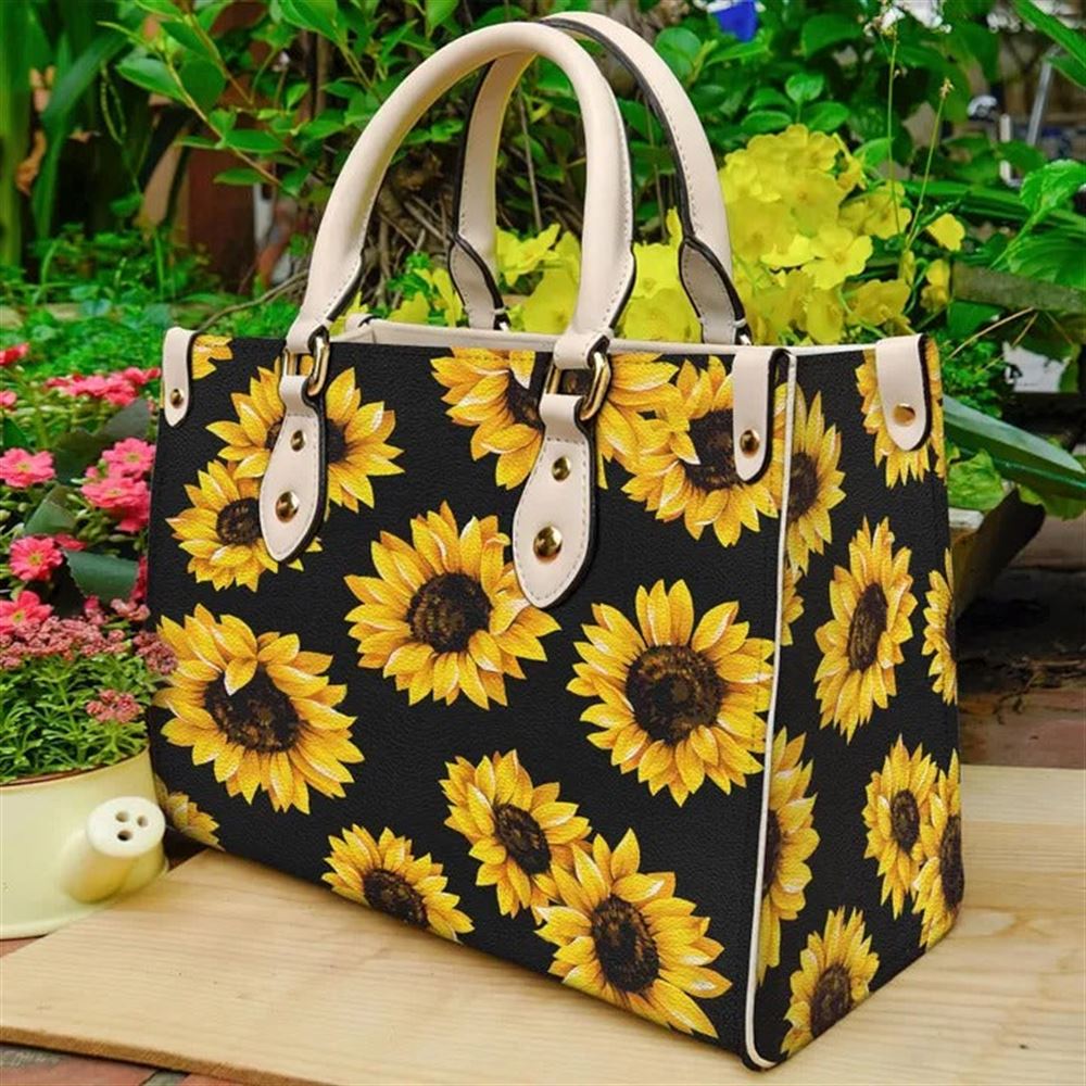 Black Sunflower Leather Women Handbags Mother S Day Gifts For Mom 1 B5gqzb