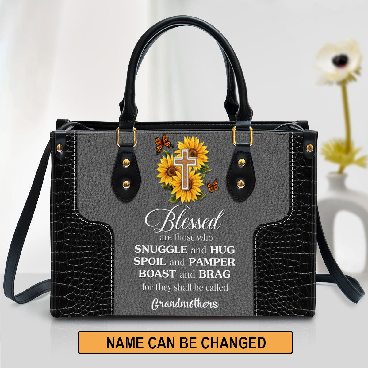 Blessed Are Those Who Spoil And Pamper Cross And Sunflower Personalized Leather Bag Women S Pu Leather Bag Mom Gifts For Mothers Day 1 Bihh9m