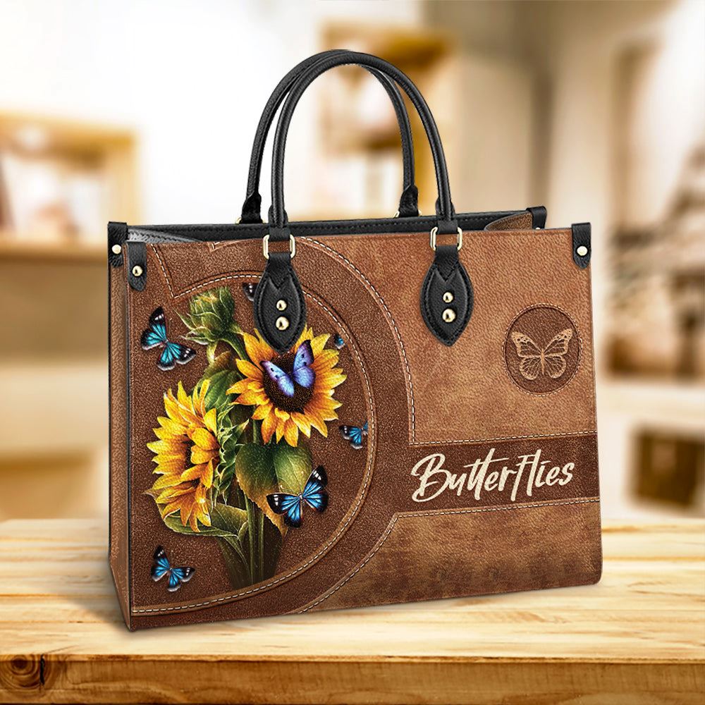 Butterfly Beauty Sunflowers Leather Women Handbags Mother S Day Gifts For Mom 1 Inlpkq