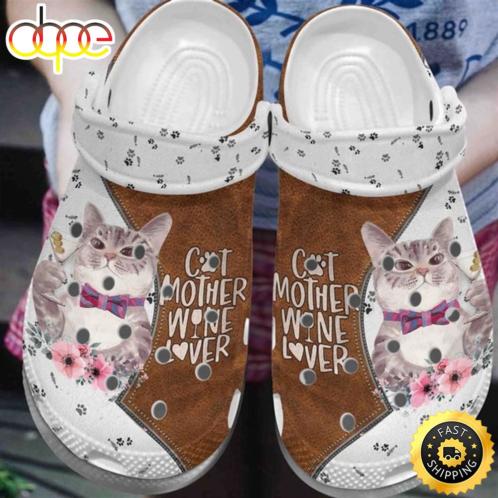 Cat Mother Wine Lover Shoes Crocbland Clog Birthday For Woman Man Crocs Clog Shoes Ucybvo