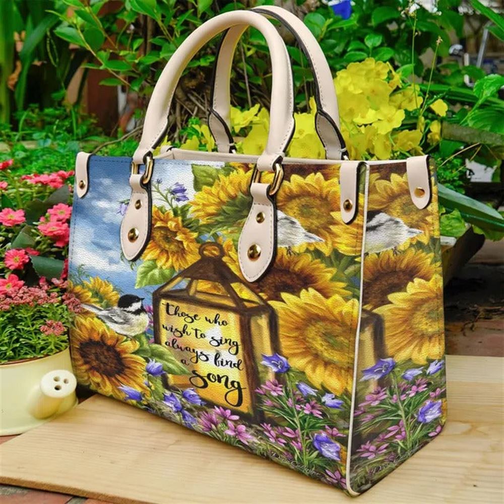Choose To Shine Sunflower Butterfly Leather Women Handbags