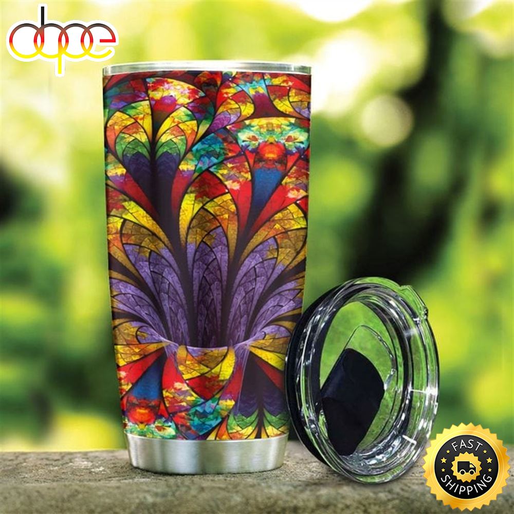 Colorful Flower Hippie Stainless Steel Tumbler For Men And Women Nqchn0