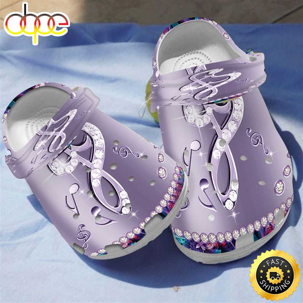 Diamond Music Note Colorful Flower Pattern For Happy Mother S Day Crocs Clog Shoes Va0kp9