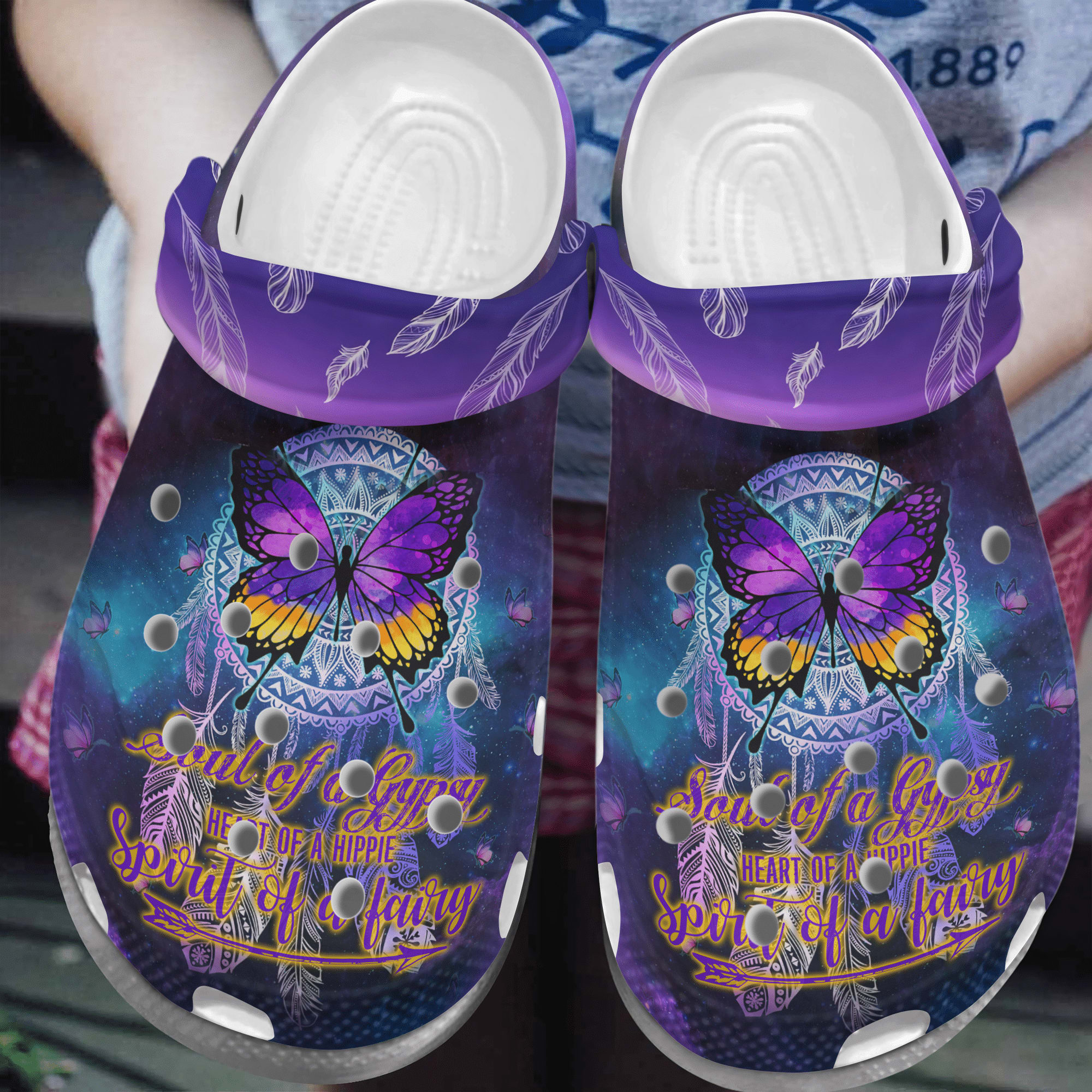 Dreamcatcher Coloring Butterfly Clog Shoess Shoes Yiwt2n