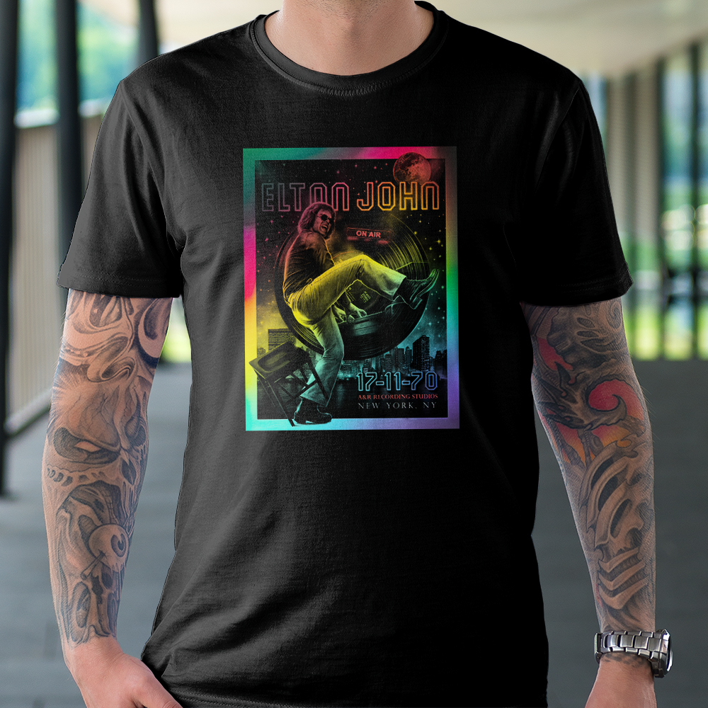 Elton John 17 11 70 50th Anniversary Rainbow Foil Edition Unisex Tshirt