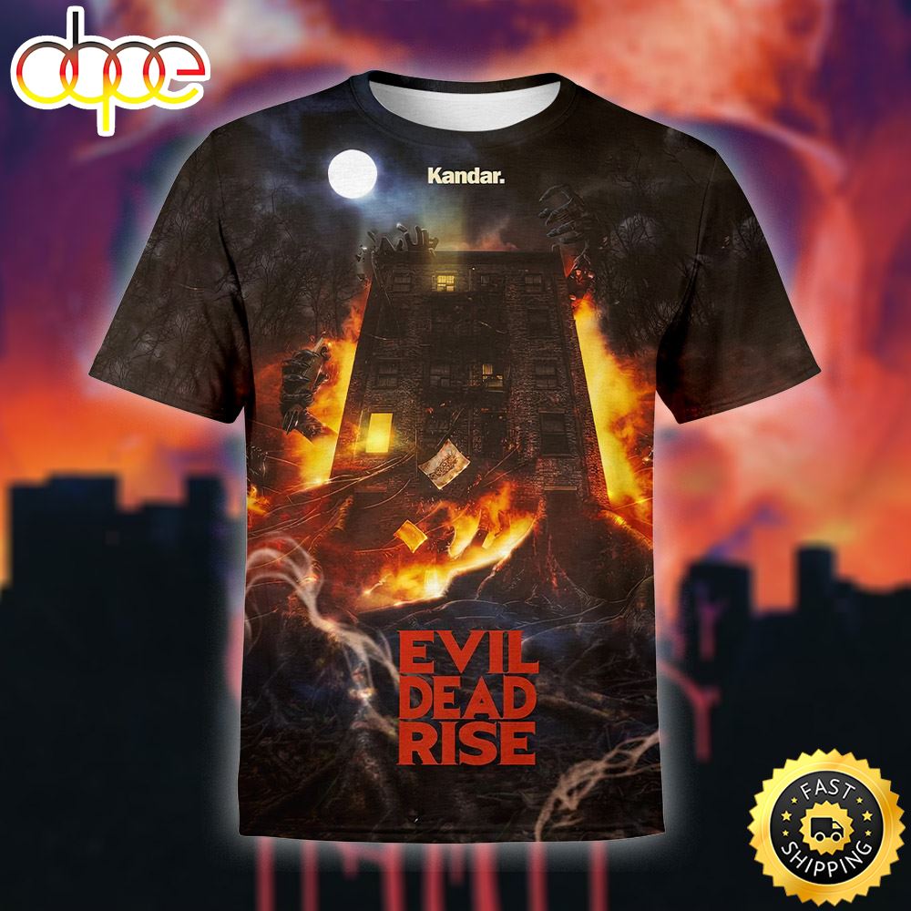 Evil Dead Rise Fire Building 3d Shirt All Over Print Nzblos