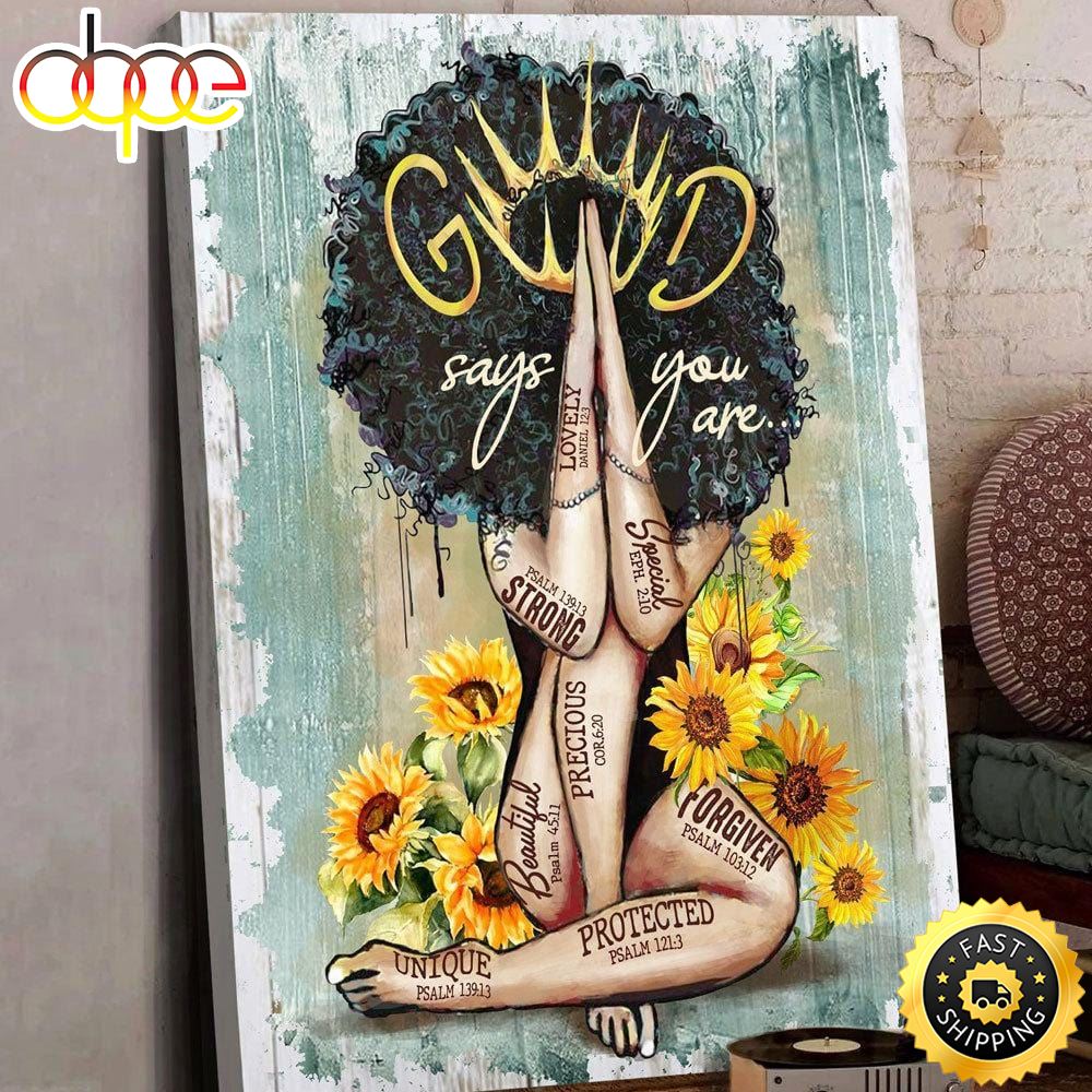 God Say You Are Hippie Girl Hippie Poster Canvas Wceln6