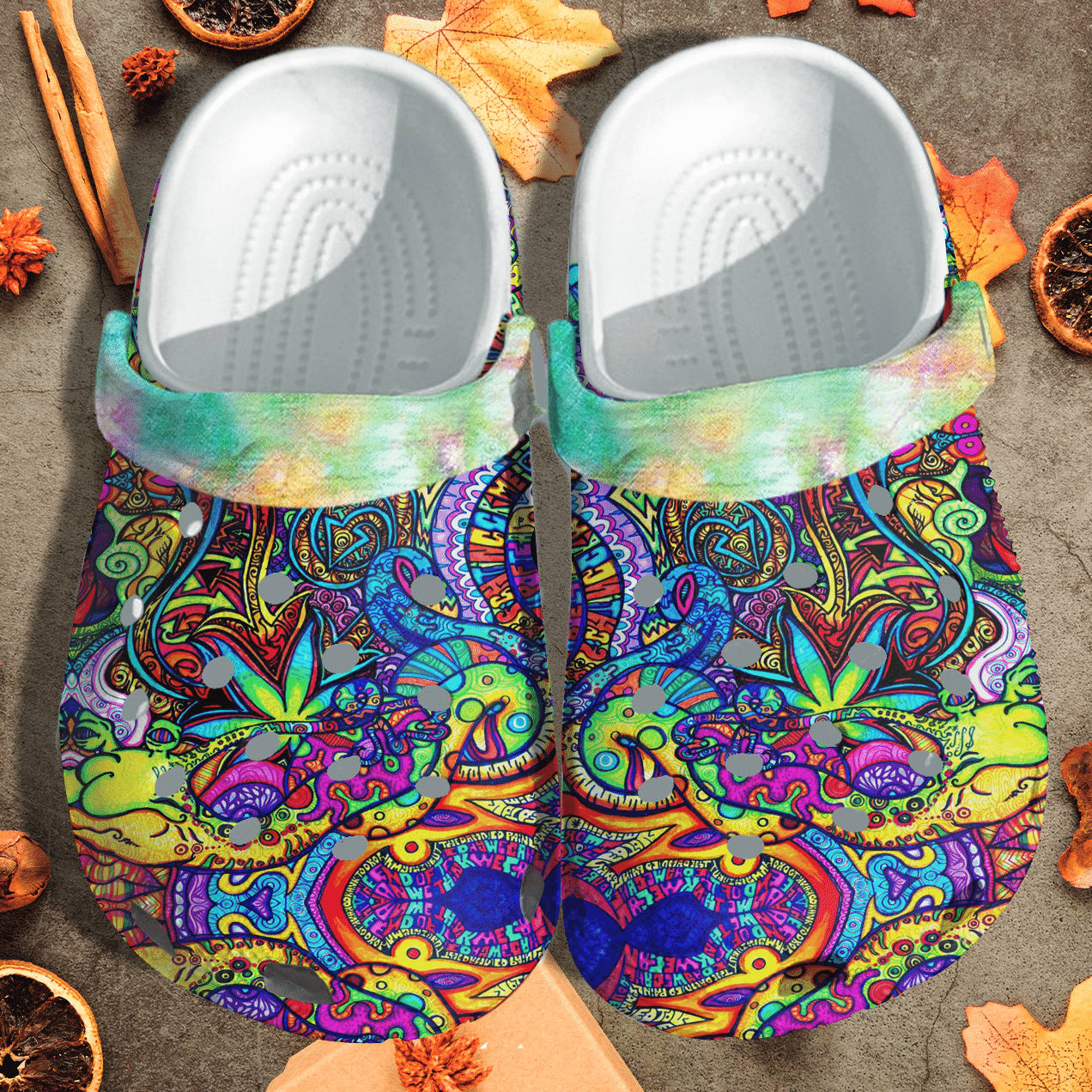 Hippie Art High Leaf Funny Peace Clog Shoess Shoes Clogs Bqscl4