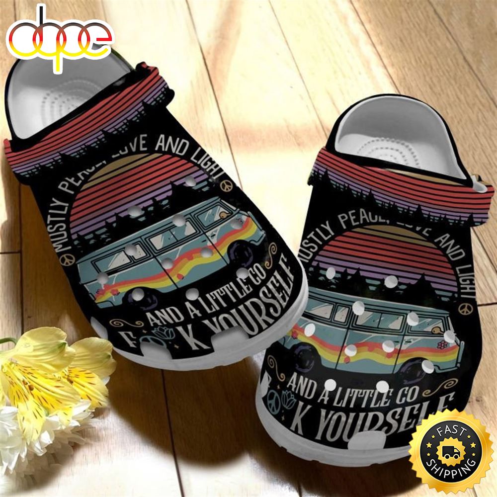 Hippie Bus A Little Go Clogs Clog Shoes Gift For Holiday Yrkyff