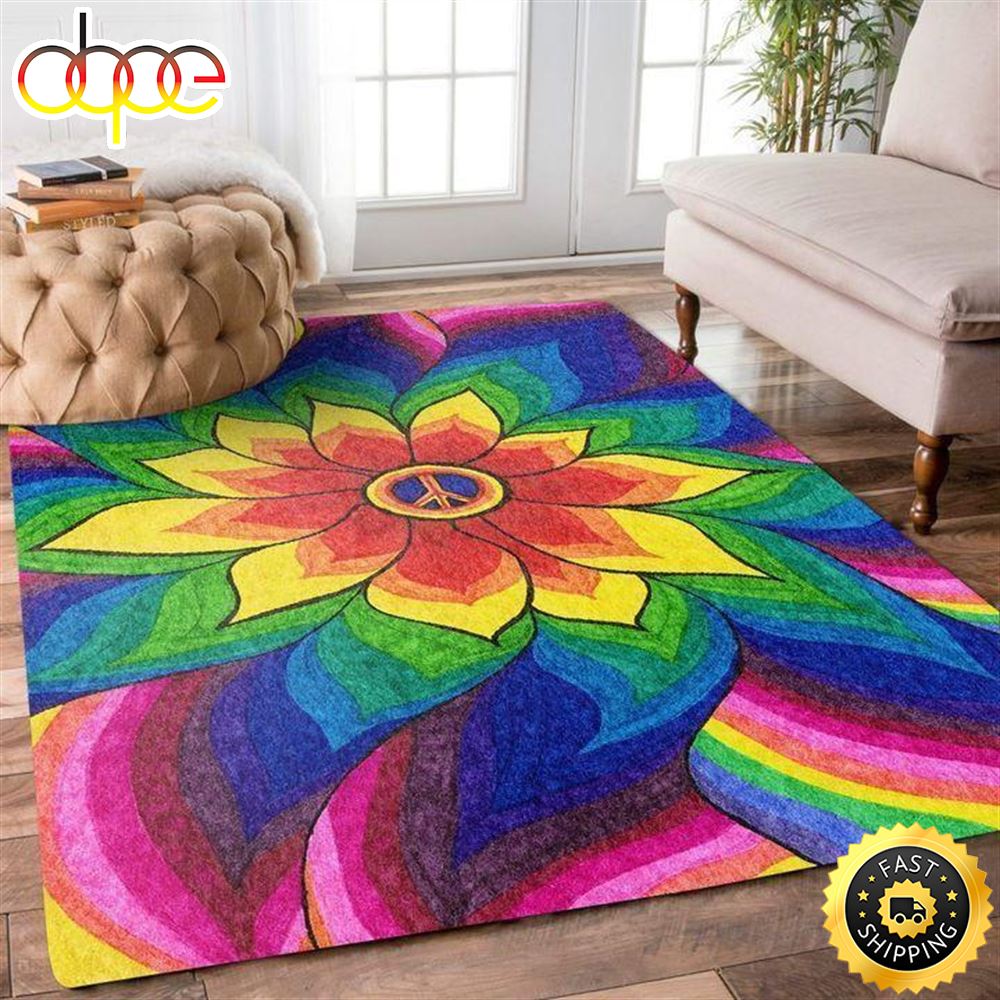 Hippie Flower Colorful Area Carpet Rug Mhqlep
