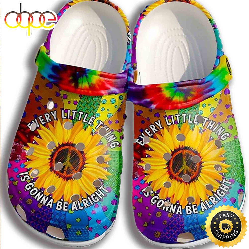 Hippie Gonna Be Alright Sunflower Clog Shoess Shoes Clog Shoesbland Clogs Gifts Rt7xmz