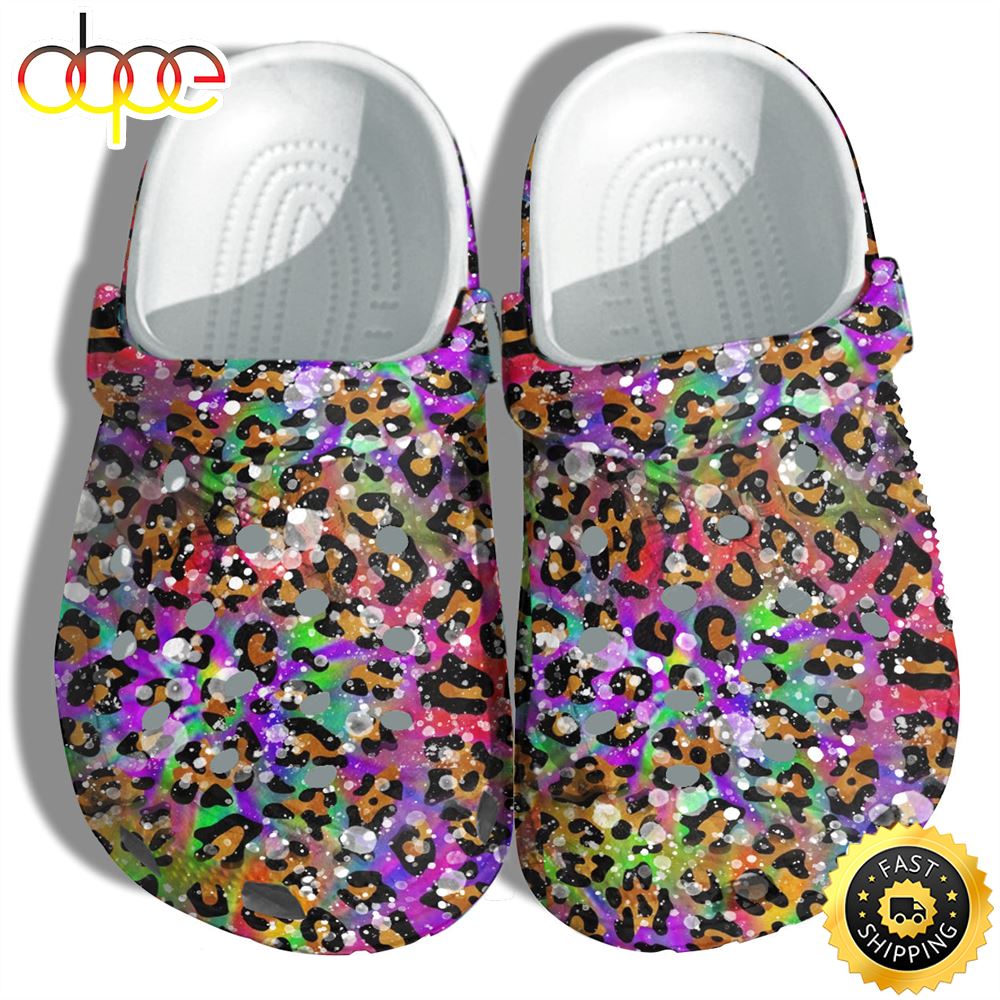 Hippie Leopard Rainbow Clog Shoes Clogs For Mother Christmas Epcowi
