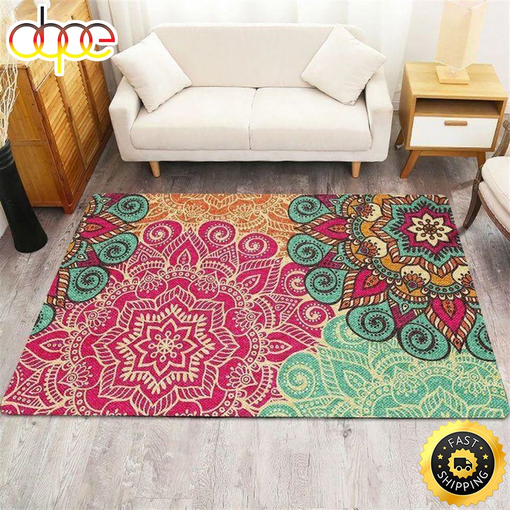 Hippie Peace Colorful Rectangle Carpet Rug G64d3b