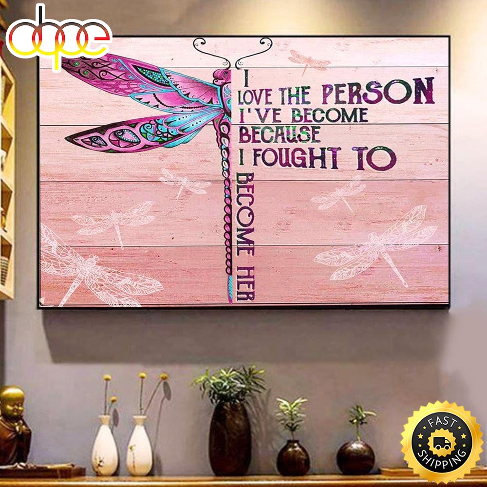 Hippie Poster Canvas I Love Person I Have Become Butterfly Gifts For Hippies Wall Print Art