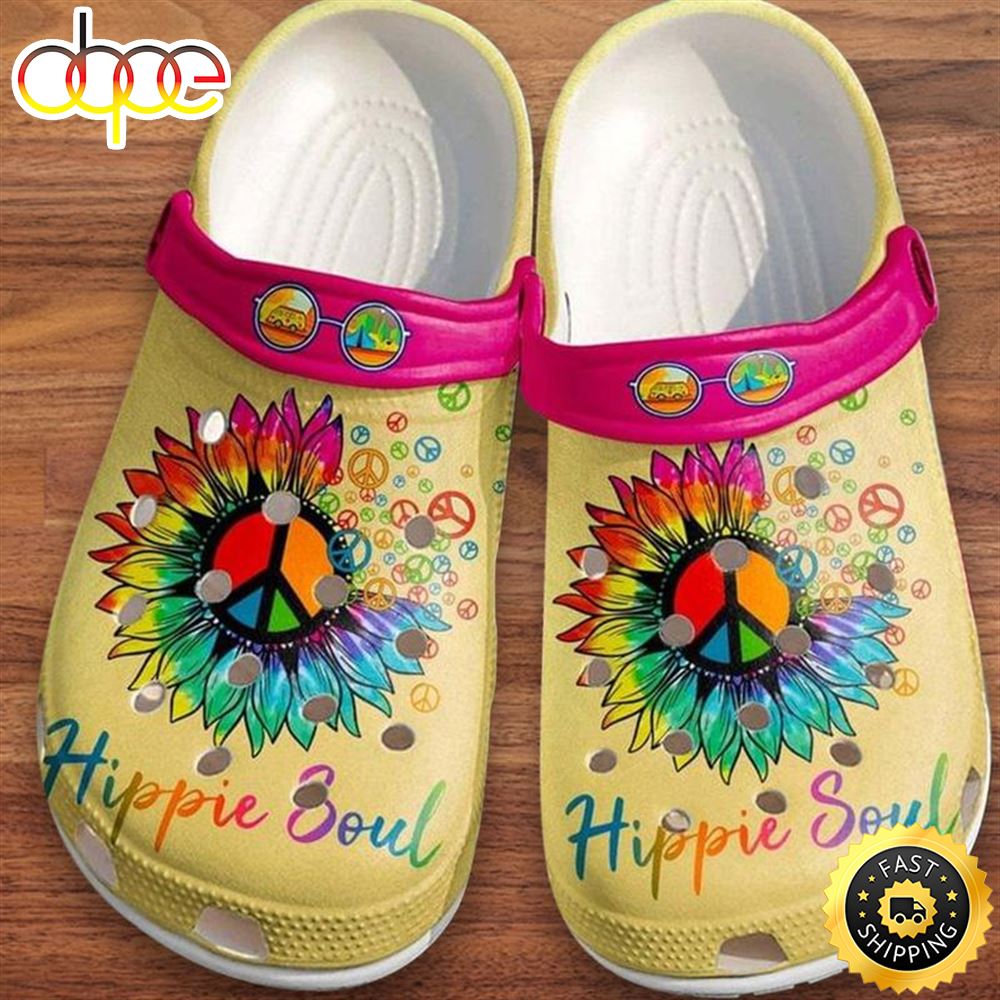 Hippie Riostores Shippers Hippie Soul Flowers Printed Mothers Day Crocs Clog Shoes Gqnb3k