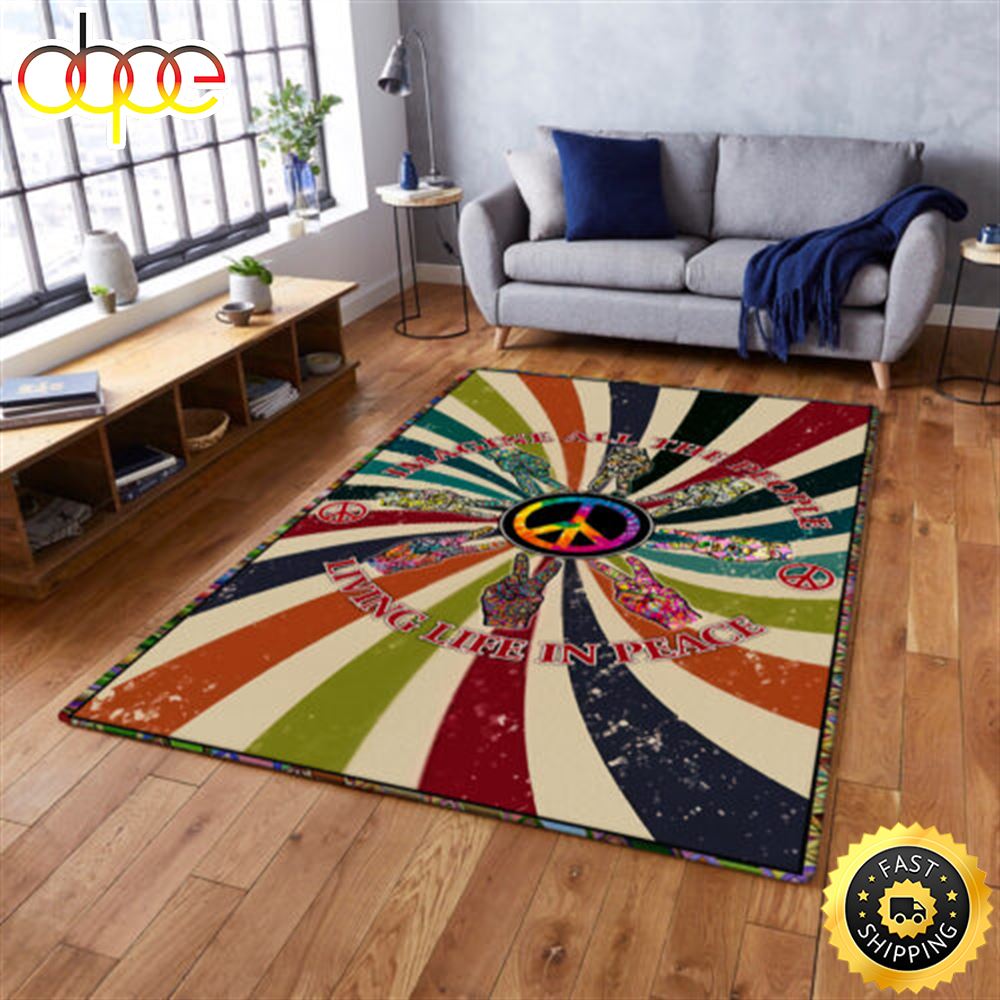 Hippie Rug Imagine All The People Living Life In Peace Edpnmi