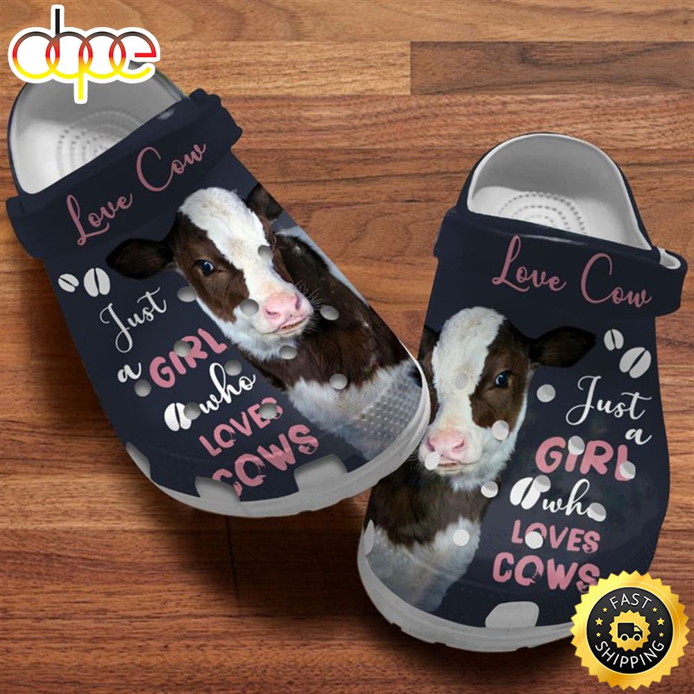 Just A Girl Who Loves Cows Dairy Cattle Mother S Day Gift For Cow Mom Farmers Crocs Clog Shoes Vd2d3k