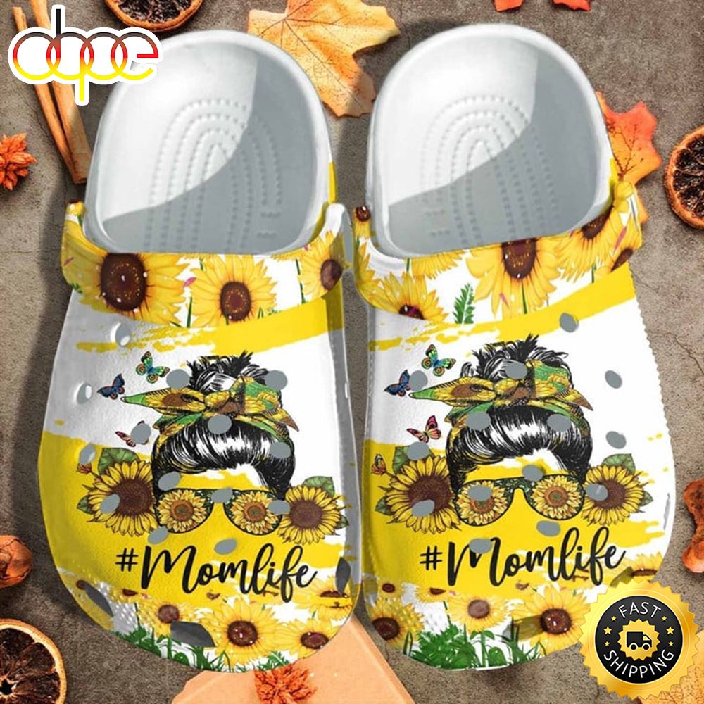 Mom Life Sunflower Shoes Gift For Wife Cool Mom Life Custom Shoes Gift Mothers Day Qu9kx4