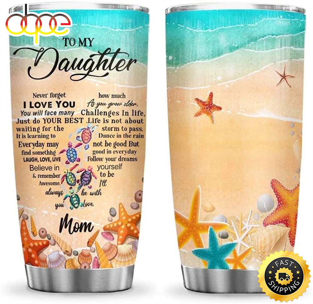 Mom To Daughter Beach Sea Ocean Turtle Lover Happy Mothers Day Tumbler Hdpi7c