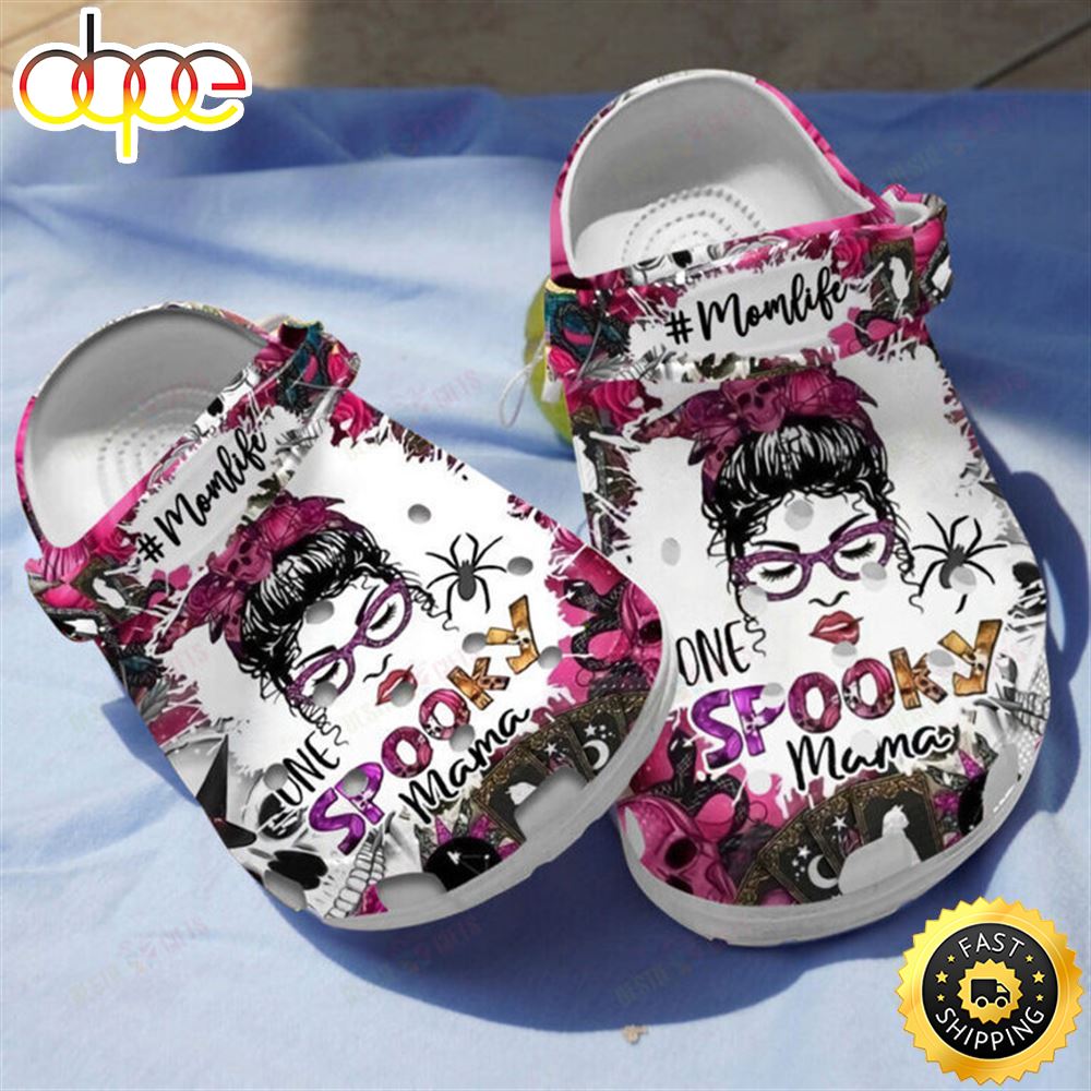 Momlife Spooky Mama Crocs Classic Clogs Shoes