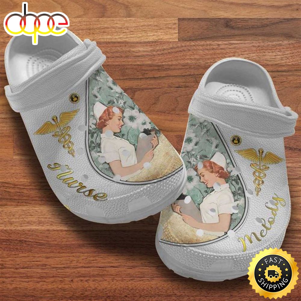 Nurse Hero Caduceus White Flower Mother S Day Birthday For Nurse Mom Crocs Clog Shoes Qezkvt