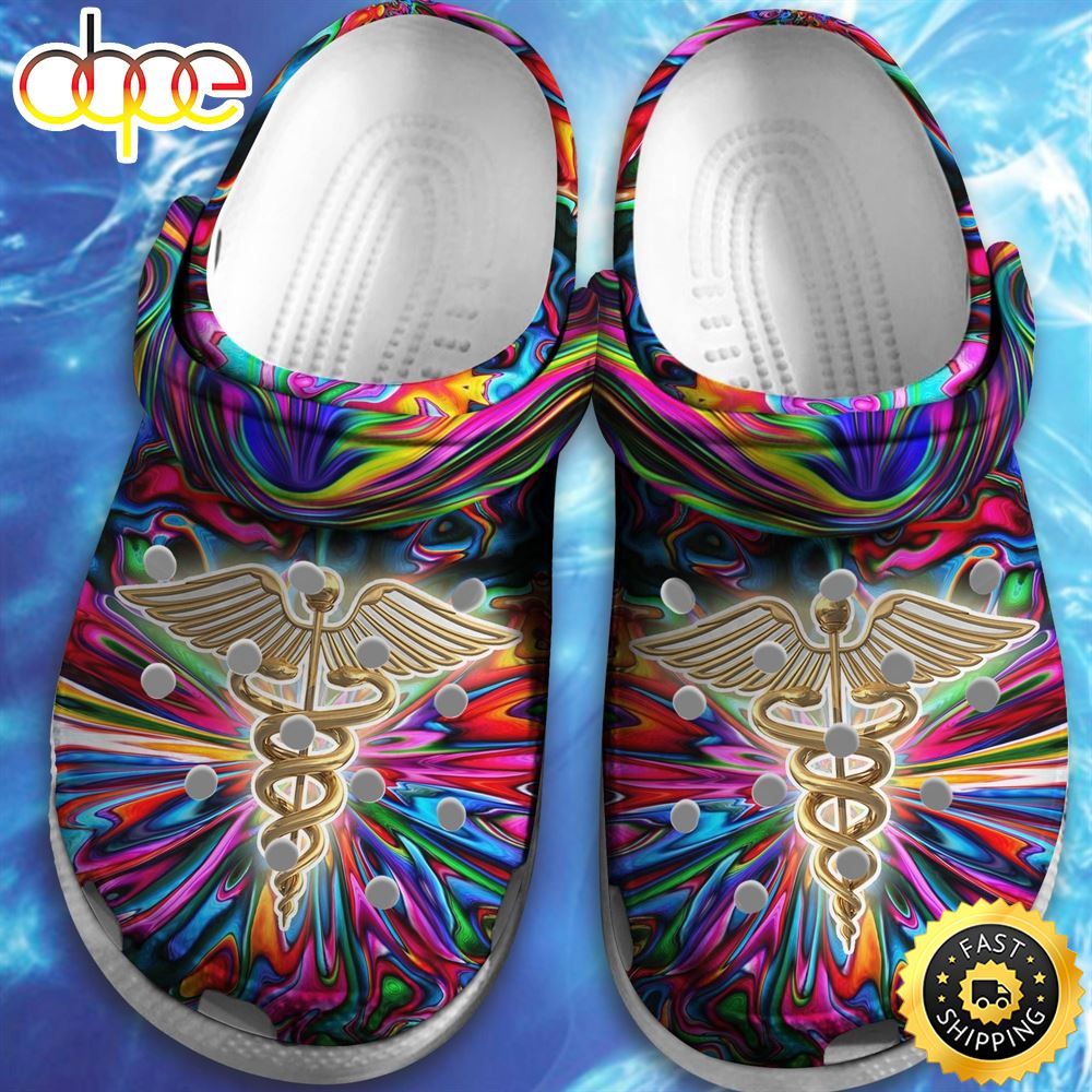 Nurse Hippie Trippy Psychedelic Clog Shoess Clogs Shoes Gift For Friends Gaizp0