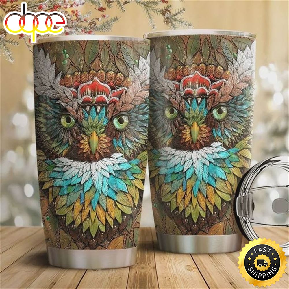 Owl Hippie Style Stainless Steel Tumbler For Men And Women X3sk8w