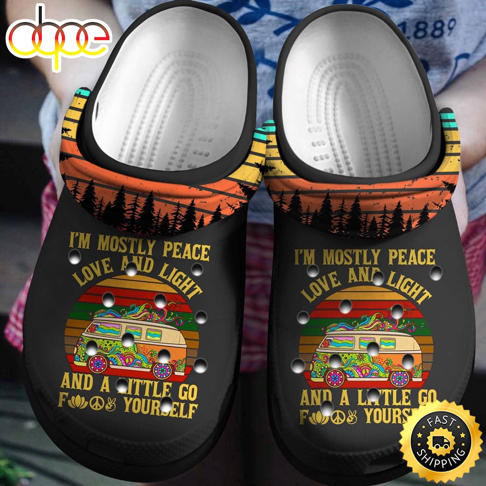 Peace Love And Light Hippie Vans Shoes Clog Shoess Clogs Gift For Birthday Christmas Sam24c
