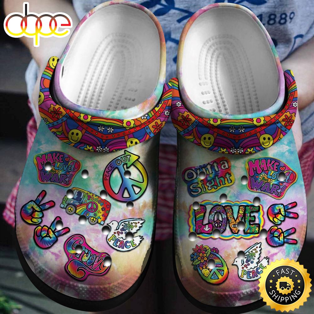 Peace Out Hippie Sticker Shoes