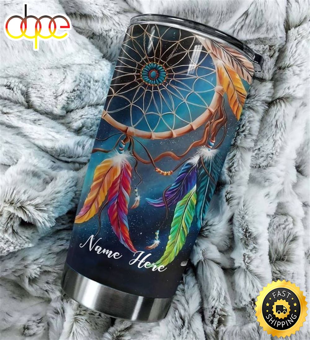Personalized Dreamcatcher Hippie Stainless Steel Tumbler For Men And Women Rfetoe