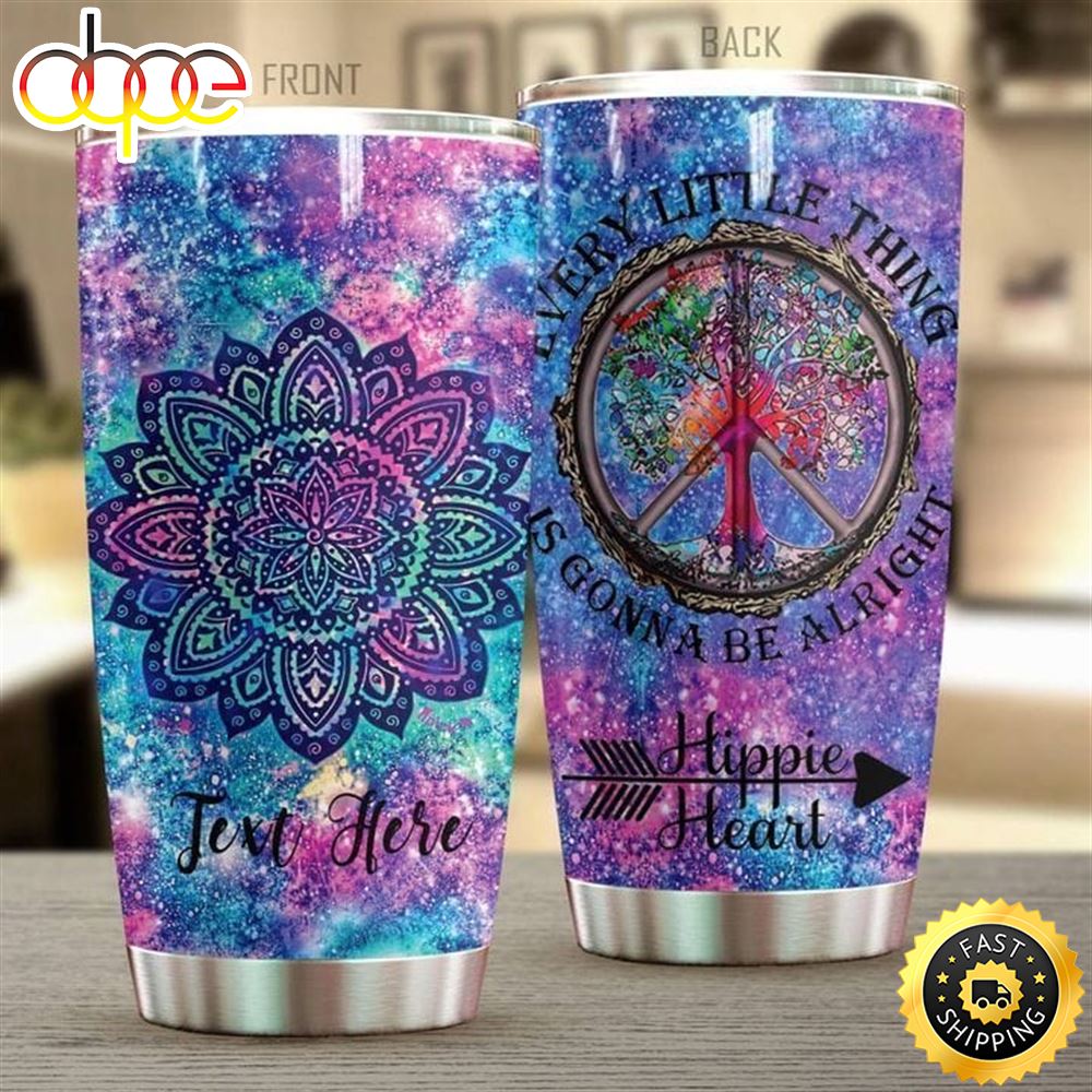 Personalized Hippie Heart Stainless Steel Tumbler For Men And Women