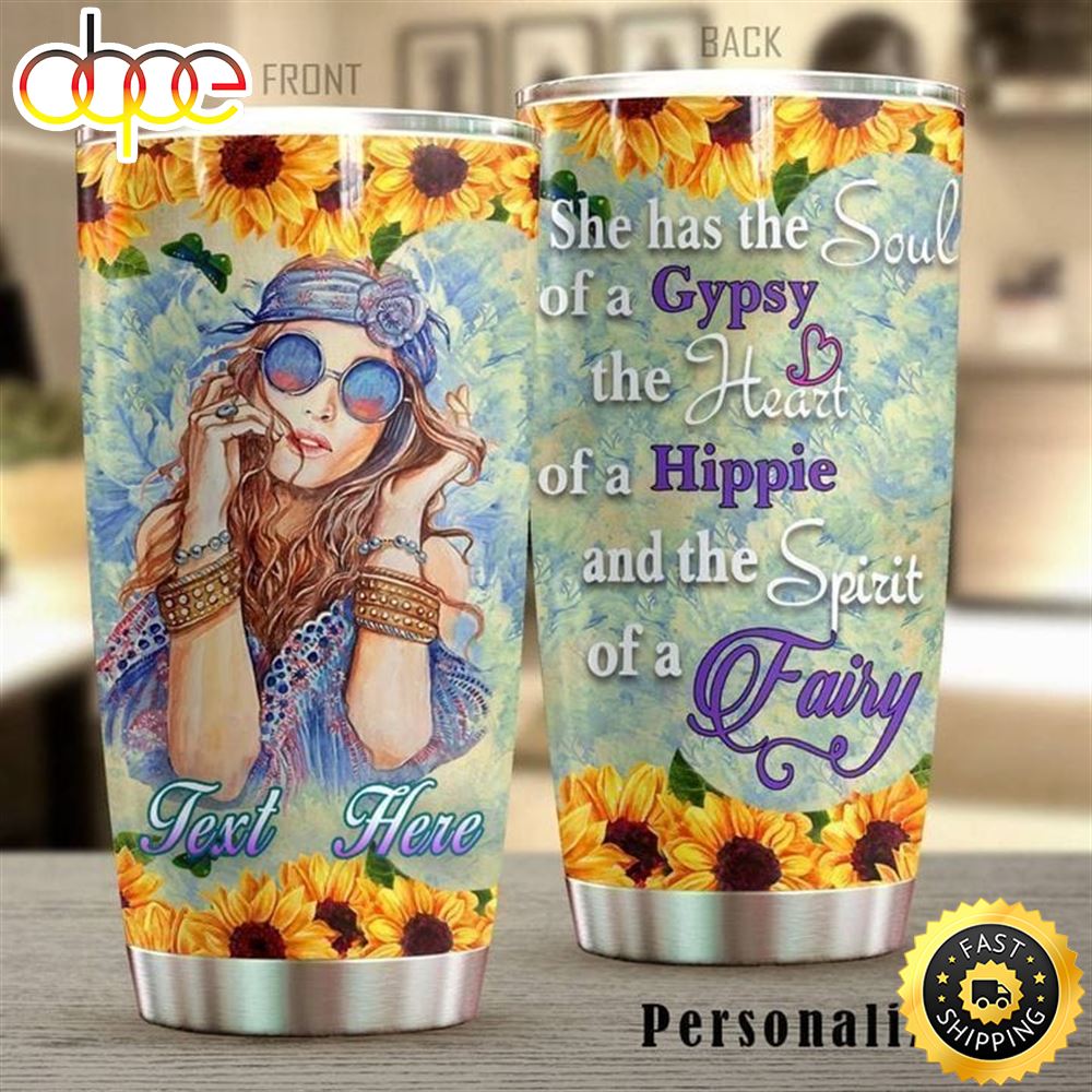 Personalized Soul Of Gypsy Heart Of Hippie Stainless Steel Tumbler For Men And Women T3n3dq