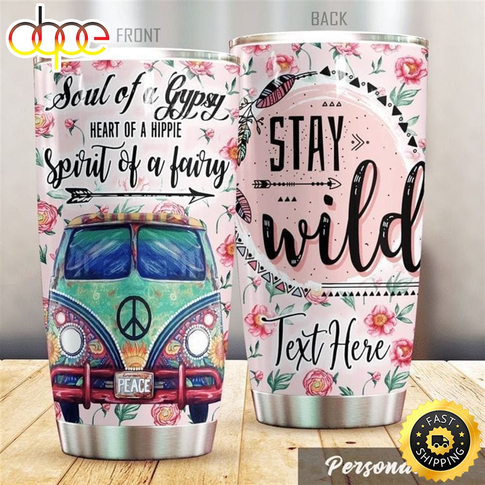 Personalized Stay Wild Hippie Van Stainless Steel Tumbler For Men And Women J6tbfd