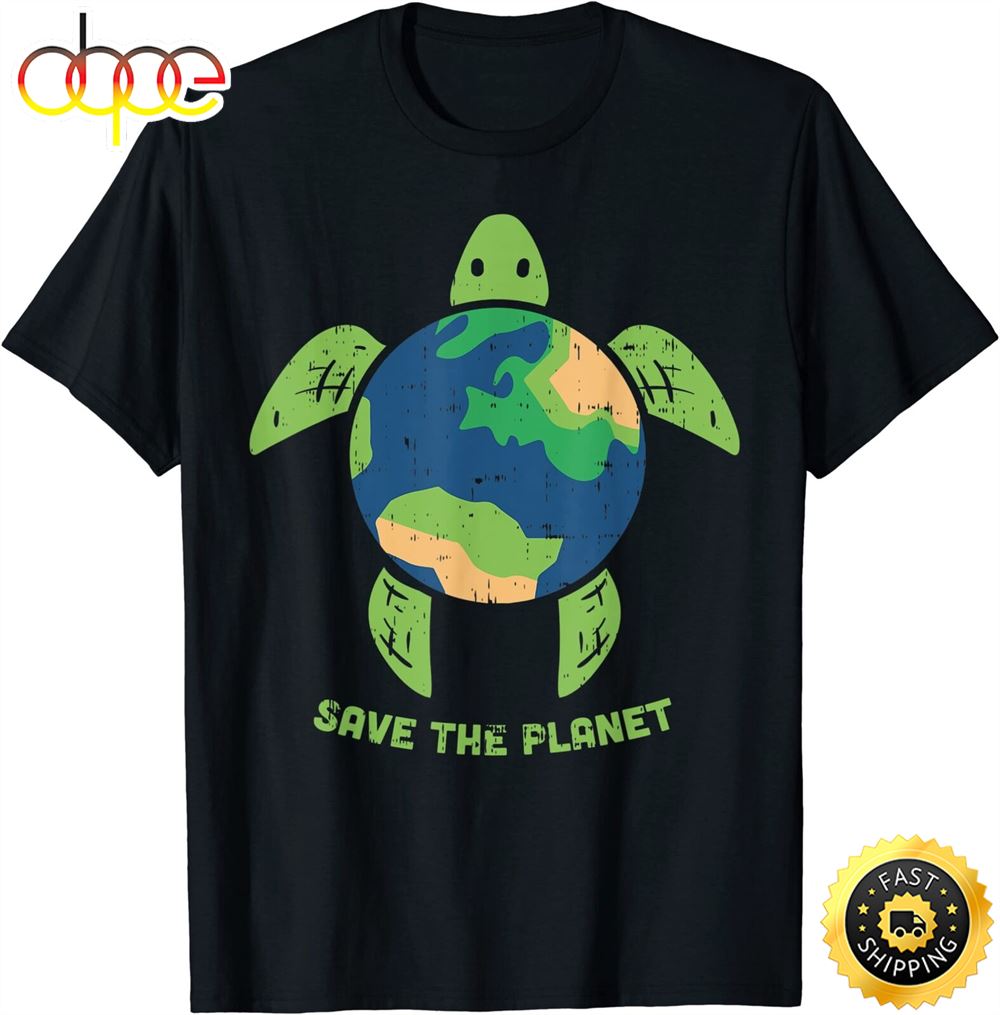 Save The Planet Earth Day Environment Turtle Recycle Ocean T Shirt Giczc2