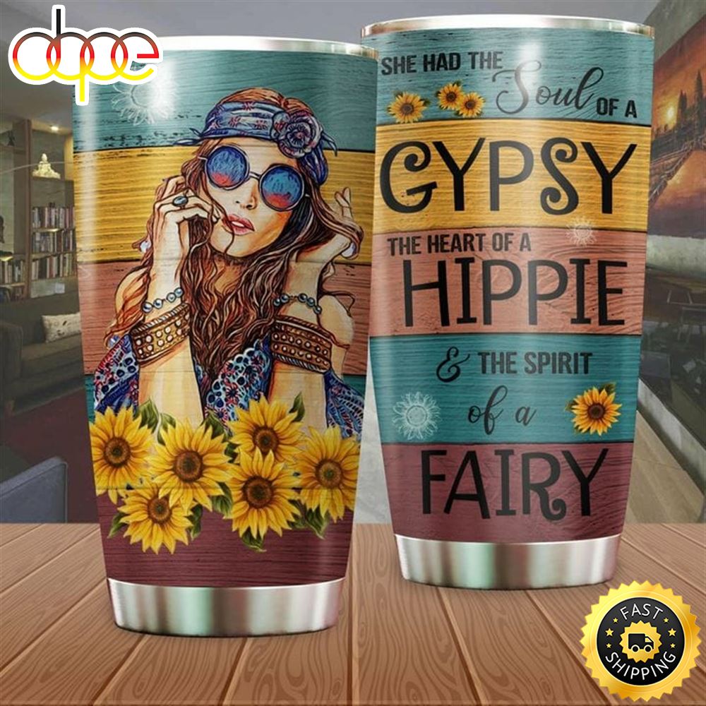 She Had Soul Of Gypsy Heart Of Hippie Stainless Steel Tumbler For Men And Women Qvxdty