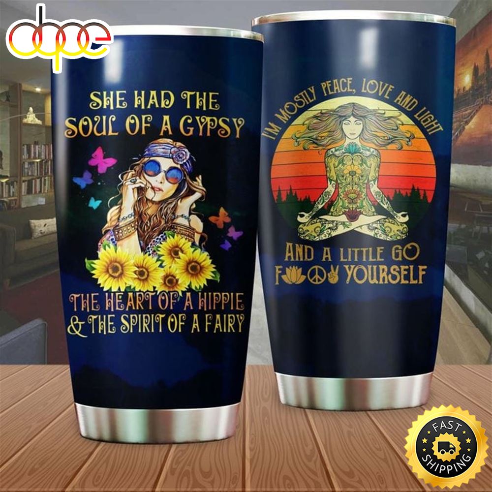 She Had Soul Of Gypsy Heart Of Hippie Stainless Steel Tumbler Travel For Men And Women Htirtw