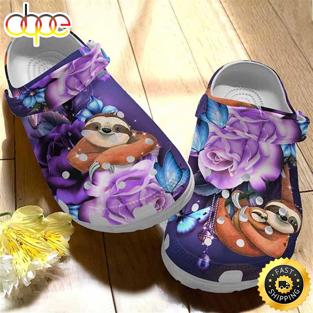 Sloth Mom And Baby Clogs Crocs Shoes For Women Girls X1240x