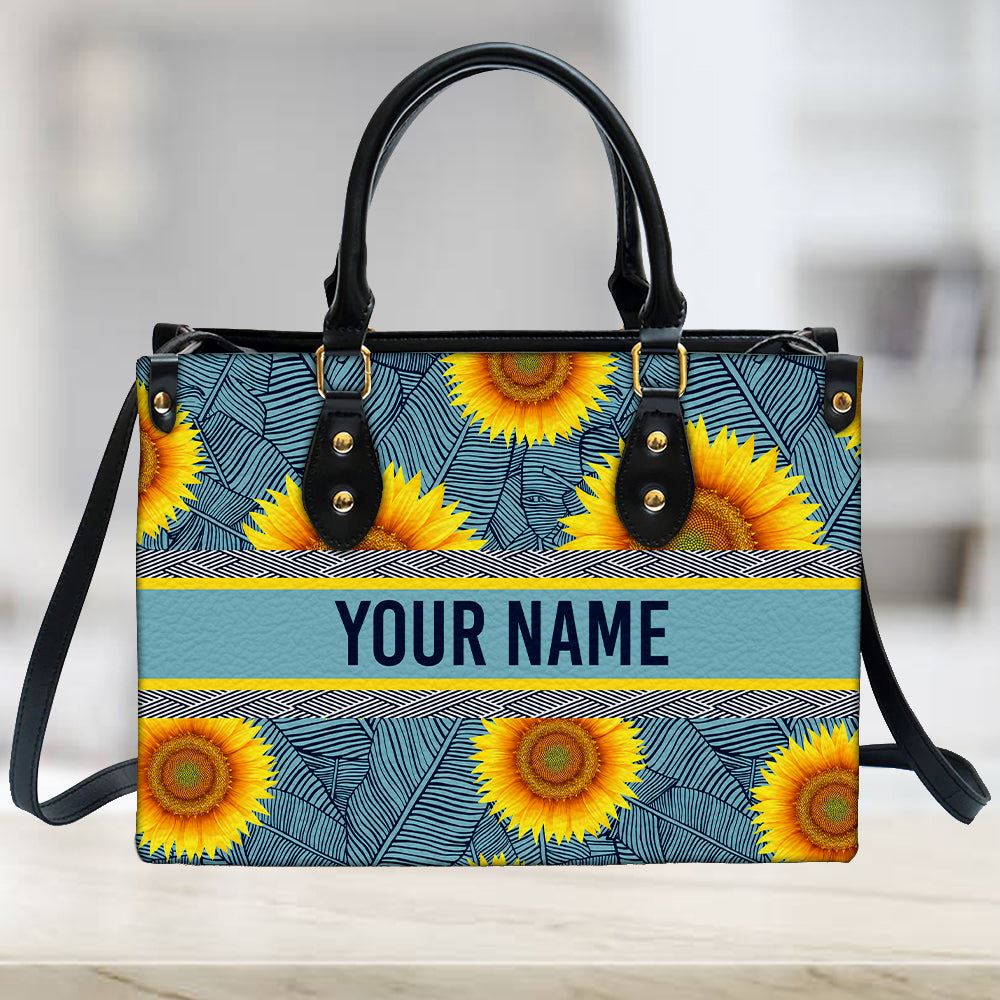 Sunflower And Leaves Purse Personalized Leather Bag Women S Pu Leather Bag Mom Gifts For Mothers Day 1 Yojuur