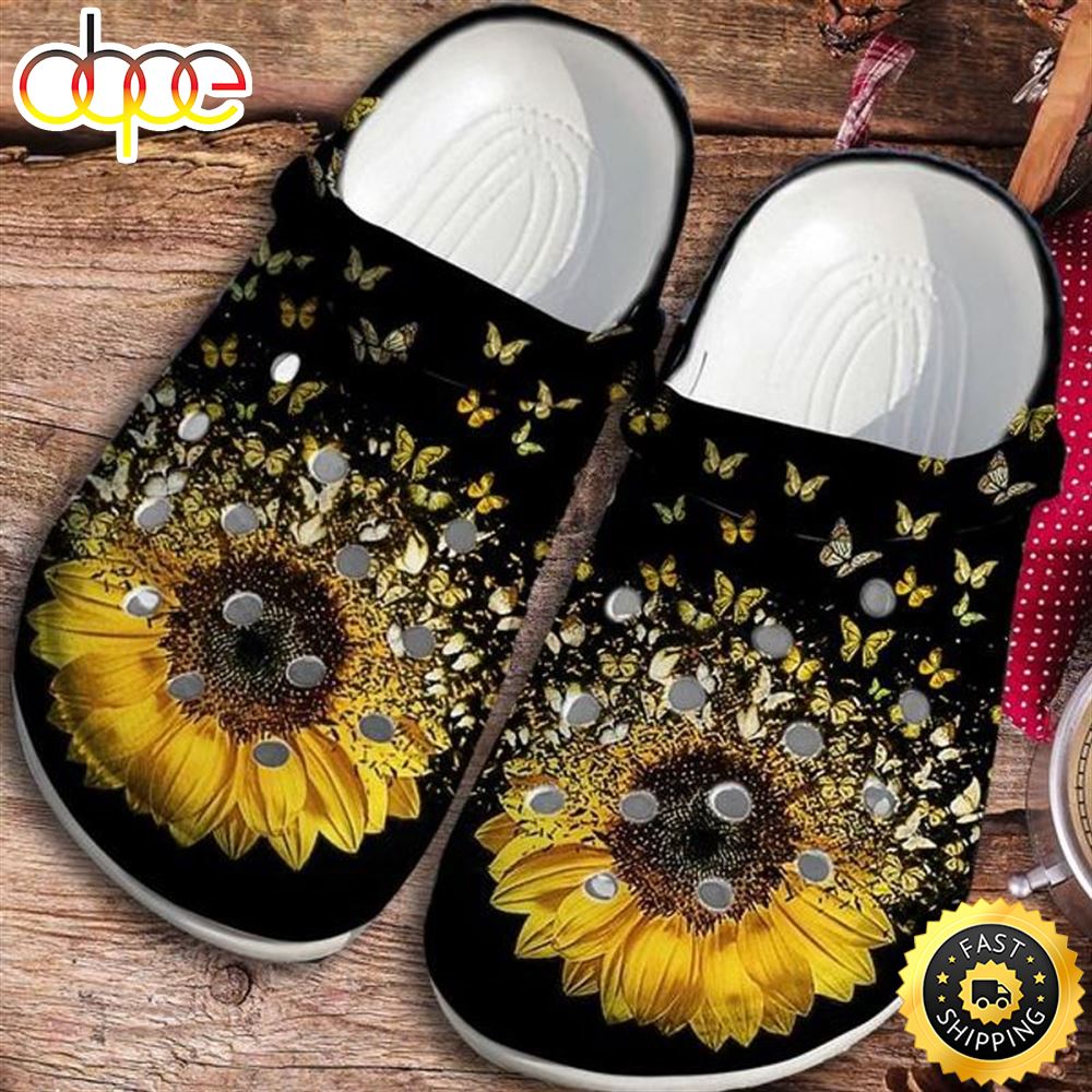 Sunflower Butterfly Mothers Daysunflower Breast A Great Christmas Crocs Clog Shoes Bl0bvo